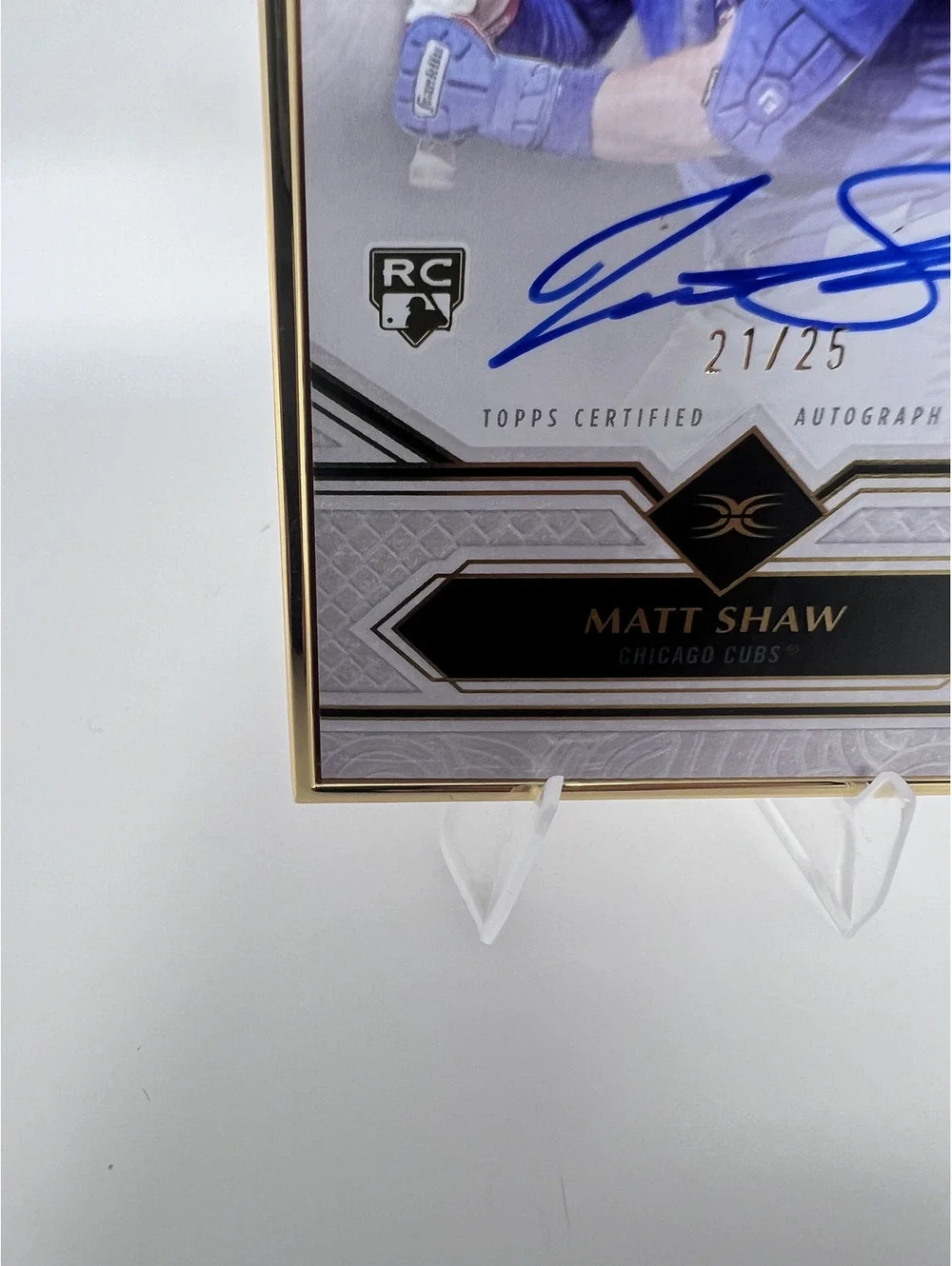 Topps 2025 Definitive Framed Autograph Matt Shaw RC Auto Cubs 21/25 FAC-MSH